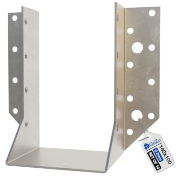 GeZu Impex 10 x Balkenschuh Typ A mit Außenliegenden Laschen 100 x 140 x 2 mm Sendzimirverzinkt Holzbalkenverbinder Balkenträger Typ A