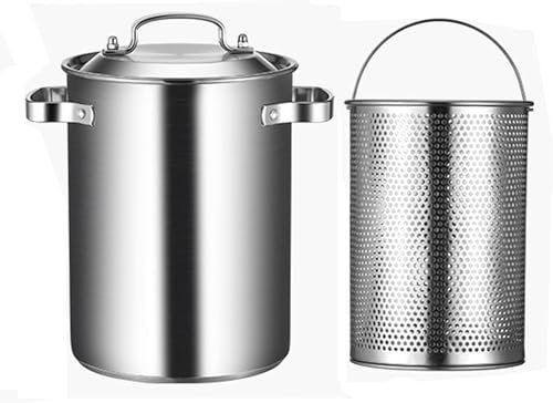 UNbit Pasta Pots 4L Asparagus Pot, Asparagus Steamer Pasta French Fry Pot 304 Stainless Steel Pasta Stovetop Cooker With Strainer Basket And Lid For Home Kitchen Restaurant Pot
