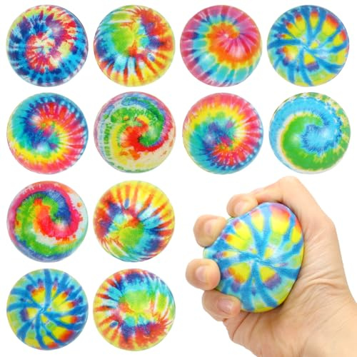 Augesak 12 Pezzi Palla Antistress Colorato, Stress Ball, Palline Squishy Squeeze Antistress in Schiuma, Stress Toys per Festa, Premi, Regali di Compleanno