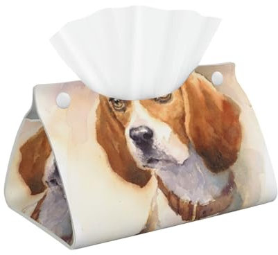 Lange Taschentuchbox-Abdeckung, Taschentuchbox-Halter, Taschentuchspender, Taschentuchhalter für Zuhause,Aquarell Beagle Kopf