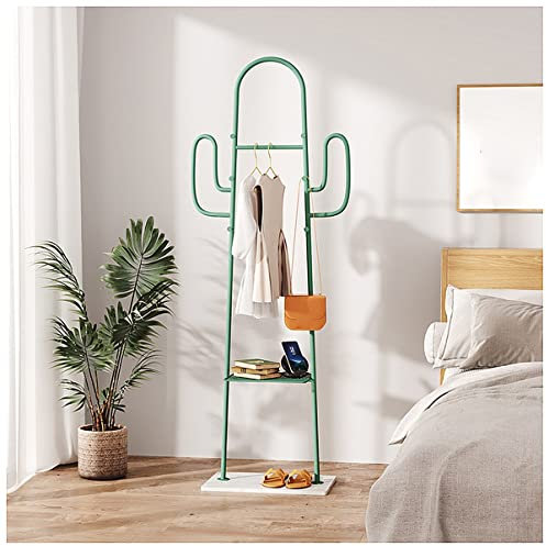 kleiderständer Kleiderständer Garderobenständer mit Ablage Standgarderobe 2 in 1 Kleiderständer Tragbarer Kleiderständer für Hüte Taschen Schals Tragetaschen/Gold Schwarz (Grün)