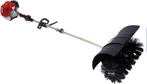 Kehrmaschine Motorbesen Kehrbesen Benzin 52CC 2-Takt Benzin Schneefräse Räumgerät Schneeschieber für Reinigung von Kunstrasen, Straßenreinigung und Hofreinigung