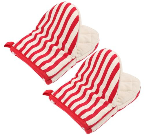 Cabilock 3 Paires de Cuisine de Four Pratique Pot Four à Coton d'isolation Thermique manique Mitaines résistantes à la Chaleur de Cuisine Rouge