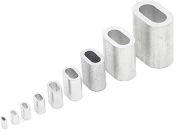 Drahtseilklemmen, Drahtseilklemmen, viele Größen, Befestigungsklammer for Stahldrahtkabel, ellipsenförmige Aluminiumhülsen, Crimpschlaufenbeschläge, ovale Klemmen, Drahtseilklemmen, 0,8–16 mm(12mm*1)