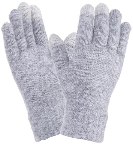PATIKIL 8,7 x 3,5 Touchscreen Winterhandschuhe, 1 Paar Unisex-Strickhandschuhe Touchscreen-Handschuhe Fahren Warme Handschuhe in gängiger Größe für Männer und Frauen, Hellgrau | 1 Paar, Unisex-Strickhandschuhe, Touchscreen-Handschuhe, Fahren, in gängiger Größe, für Männer und Frauen