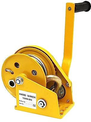 Handwinde, 1200LBS Selbstsichernde Handwinde Edelstahl-Ankerwinde for Boote, LKW, automatische manuelle Hebevorrichtung(8m Cable)