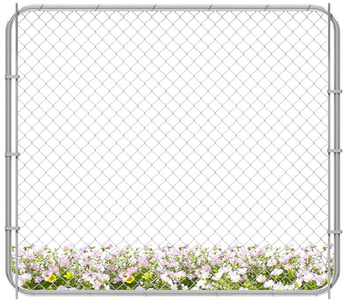 797Audio 26-72 W x 5' H Fence Gate Kit, Adjustable Width, Chain Link, Grey Steel, Ideal for Dogs & Cats