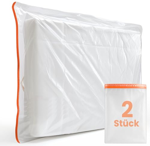 2 Stück Matratzenhülle 90 x 200 (Dicke 30 cm) Schutzhülle für Matratze mit Breitem Reißverschluss, Matratzen Schutzhülle für Lagerung und Umzug, Wiederverwendbar Matratzen Aufbewahrungstasche