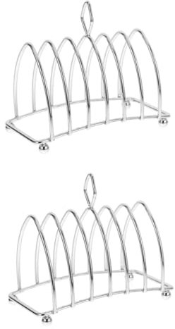 ETHZZLE 2pezzi Porta Toast Inossidabile Supporto Per Pane Tostato Da Tavolo Elegante e Riutilizzabile Per Fette Di Pane Per Eventi Picnic e Cucine Domestiche
