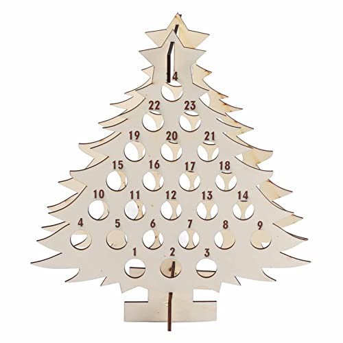 Jul vinflaskhållare adventskalender trä julgran form nedräkning med 24 mini alkoholhållare köksdekor accent (1)