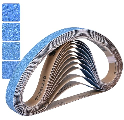UMXIUO 12 Pcs Sanding Belts 25 x 762 mm, Grits 40/60/80/120 Zirconium Corundum Sander Belt for Belt Sander