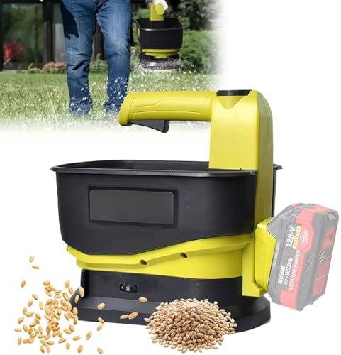 YXZQLOZ spandiconcime per Semi a Batteria, Fertilizzante per spandiconcime Elettrico Portatile da 5,5 Litri, Larghezza di dispersione Regolabile a 140 °