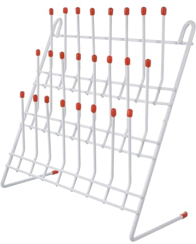 Cabilock Metal Tube Draining Rack Laboratory Drying Holder for Test Tubes Glassware Beakers Compact Sturdy Science Lab Equipment Organizer Easy Drain Design