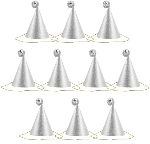 BESPORTBLE 10 cappelli a cono per compleanno bambini: cappelli a cono di carta per compleanno - cappellini per feste per bambini piccoli, copricapi per feste per - cappellini di carta per accessori