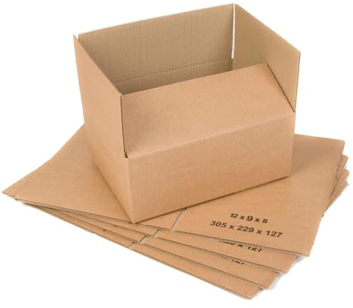 BAG-IT 25x Single Wall Cardboard Packing Boxes 12x9x5 (305x229x127mm) Small Parcel Shipping Mailing Postal Gift Cube Postal Shipping Box Mailing Cartons Shipping boxes