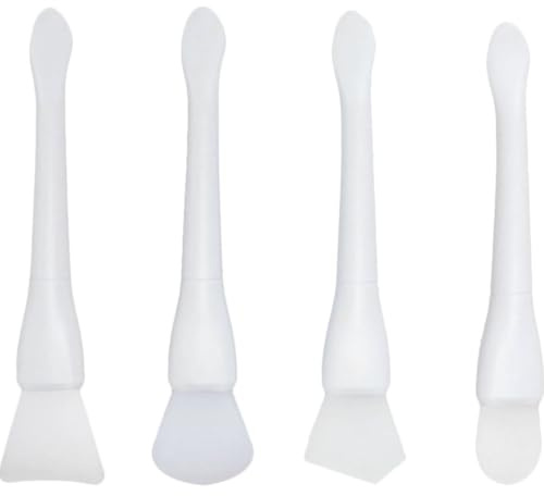 MALUGOGO Aplicadores de Mascarilla Facial y Material Plástico Set de 4 de Silicona Flexible Suaves y Amigables la Epidermis para Uso Doméstico