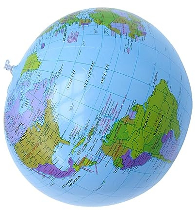 Xgdsnly 38 cm Globus Weltkugel aufblasbar, Spielball, Wasserball, Garten Strand Pool Wissenschaft Bildung, Geographie Weltkarte, Lern-Globus für Kinder ab 6 Jahren