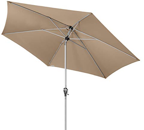 Doppler ACTIVE Auto Tilt 320 – Kurbel Sonnenschirm ideal für Terrasse und Garten – Knickbar – ca. 320 cm – Greige
