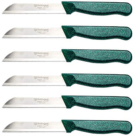 Solingen Allzweckmesser Obstmesser Schälmesser Meyve Bicagi Grün Flitzer 6 Stück - Sehr scharf