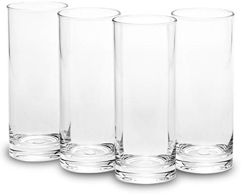 YINJOYI 12 oz Plastic Drinking Glasses Tumblers Water Cups Adults Glassware Reusable Colored Picnic Drinkware (Clear)