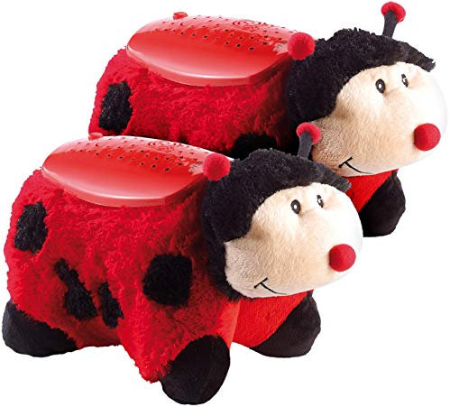 Playtastic Baby Projektor: 2er-Set Marienkäfer Florian mit Sternen-Projektionen & Farbwechslern (Sternenlicht Projektor Leuchten, Einschlafhilfen Baby mit Licht, Spiele)