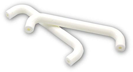 5 maniglie per mobili in plastica, per armadi, cassetti e porte, distanza tra i fori 64 mm, colore: bianco