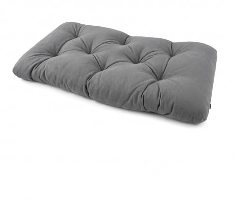 POKAR Cuscino-sedile Imbottito 120x60x12cm per Divano da Giardino, fodere asportabile e lavabile, per Bancali, comoda Seduta per Interno ed Esterno, DYI - fai da te, senza Pallet, grigio