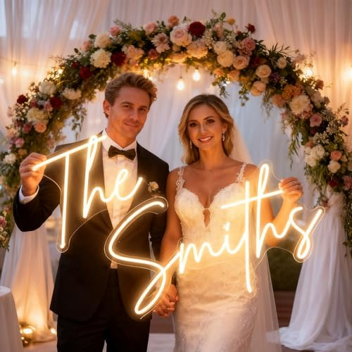 Custom Neon Sign for Wall Decor Personalized LED Neon Wedding Light Sign Customizable Bedroom Room Decor Aesthetic Birthday Gift