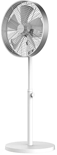 Newlux - Ventilador de Pie W1250 Smart 5 Aspas de ø40cm, 3 Velocidades y Motor de Cobre. Ventilador de Pedestal con Oscilación 90º, Inclinación 80º y Altura Regulable Hasta 125cm (Blanco)