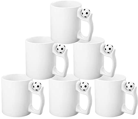 Yesuitme Sublimation White Mugs 11oz Blank Plain Football Handle Sublimation Cups Double Coated Heat Press Printing Mugs with Gift Box (6)