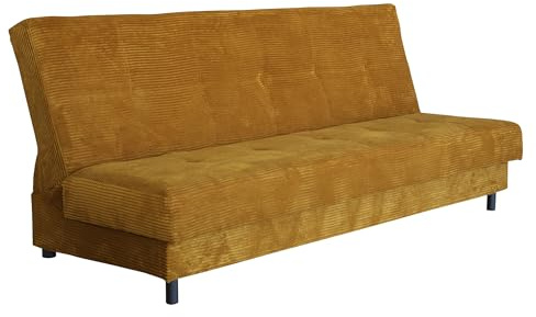 Mirjan24 Schlafsofa Enduro XIV Cord mit Bettkasten, 3 Sitzer Sofa, Couch mit Schlaffunktion und Bettfunktion, Lounge Sofa, Wohnlandschaft, Bettsofa, Polstersofa (Poso 01)