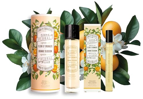 Panier des Sens - Roll-on + Eau de Toilette för kvinnor - Orange Blossom - Damdoft kropp & hår - Blommig doft - Eau de parfum aux Absolues de Parfum Tillverkad i Frankrike - 50 ml + 10 ml