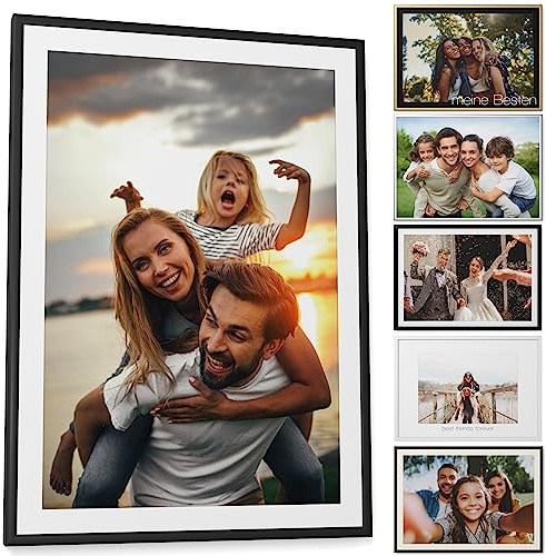 Papierschmiede® Dein Foto personalisiertes Geschenk - A5 im Bilderrahmen, Fotodruck Bild zum Muttertag, Vatertag, Jahrestag, Hochzeitstag, Valentinstag, Poster zum Geburtstag oder Weihnachten
