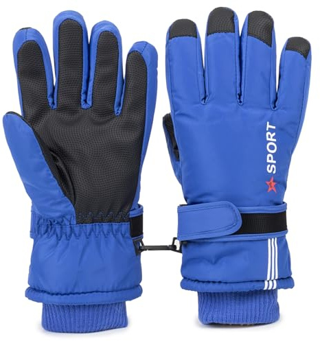 Vikodah Kids Ski Gloves Winter Warm Glove Outdoor Thermal Snow Finger Mittens for Boys Girls 5-10 Years