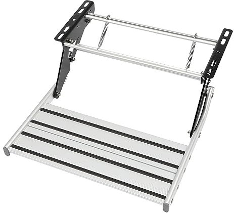 Begoniape Manueller RV Schritt, Aluminiumlegierung Wohnmobiltrittstufen, 150kg Tragfähigkeit Wohnwagen Einstiegstufe RV Montage Trittstufen für Wohnmobile Reiseanhänger LKW