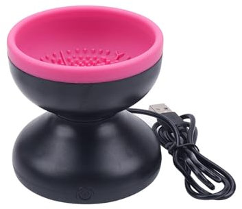 Nettoyeur de pinceaux de maquillage électronique,Machine de pinceaux de maquillage Beauté portable,Tourneur automatique USB,Nettoyeur de pinceaux cosmétiques,Machine de nettoyage de (Pourpre)