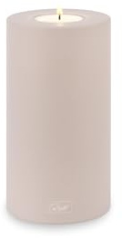 Qult Farluce Trend Cappuccino ∅ 8 + 10 cm • Teelichthalter in Kerzenform • Kerze • Kunststoffkerze in Kerzenoptik • Teelichtkerze mit Teelichteinsatz • inkl. Teelicht (Ø 8 H 15 cm)