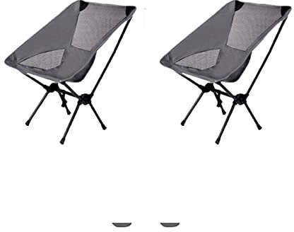 GaRcan Tragbarer Campingstuhl für den Außenbereich, Oxford-Stoff, klappbar, verlängerter Sitz zum Angeln, Grillen, Picknick, Strand, ultraleichte Stühle (grau, 2 Stück)