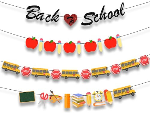 Gold Glitter Pancarta de Bienvenida Back Banner, Bienvenida a los Estudiantes, Decoraciones de Regreso a la Escuela, Decoraciones de Regreso a la Escuela, decoración del Aula, Adecuada para Que los