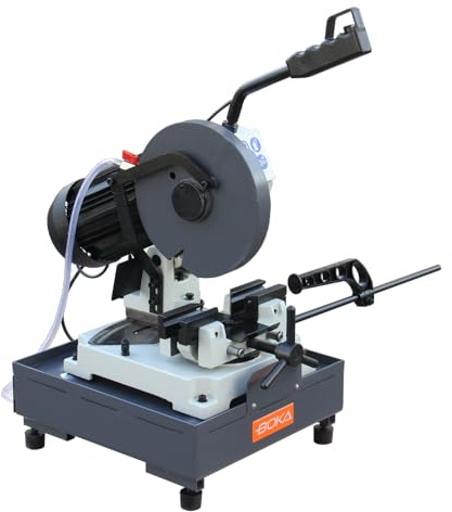 GEMTO Metallkreissäge CS-225, manuelle Gehrungssäge mit 225 mm Schnellarbeitsstahlblatt, 1-phasiger Motor, doppelte Schraubstöcke, Anschlag inklusive, robuste Kappsäge für Metall