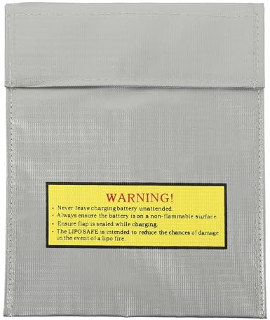RORPOIR Fireproof Lipo Battery Safety Bag Protective Storage Pouch for Rc Lipo Batteries Charge Sack for Safe Battery Charging and Storage Silver Lipo Guard