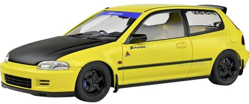 Solido Honda Civic EG6 (1991, gelb) – Hochwertiges Diecast Modellauto im Maßstab 1:18, ikonischer JDM-Klassiker für Sammler & Tuning-Fans