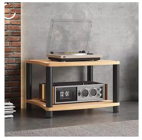 audio rack hifi regal Stereoständer Für Kleine Räume/Wohnzimmer/Schlafzimmer/Haus, 1/2/3/4-stufig Holz Und Metall Av-Komponenten-Medienständer Stereoschrank, Schwerlast-Audiogeräte-Rack(#1,2 tier)