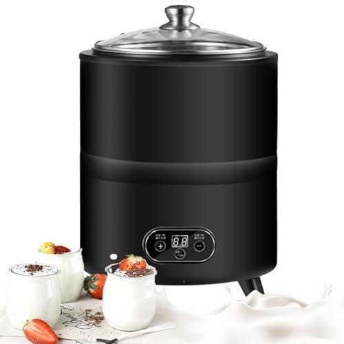 VoOqo Máquina de Yogur Comercial, Máquina para Hacer Yogur Griego de Acero Inoxidable de 8 litros con Control de Tiempo y Temperatura, Fermentación a Temperatura Constante de 360°, para Yogur, Natto