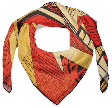 Seidentuch im afrikanischen Stil, 68,6 x 68,9 cm, Halstuch für Damen, Haarschal zum Schlafen, Haarwickeln bei Nacht, quadratisch, Stil, Einheitsgröße