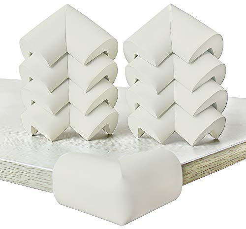 Tischkantenschutz Ecken, Schaumstoff, Selbstklebend, 10 Stück, Weiß