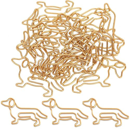 AEIOPRS 40 Pcs Büroklammern Tiereform Lesezeichen Süße Papierklammern Metall für Büro Schule Notebook Orange