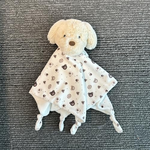 CREVENT Kuschelige Plüsch-Baby-Sicherheitsdecke, Baby-Bettdecke für Mädchen und Jungen Neugeborene, Geburtstagsgeschenk (Hund)