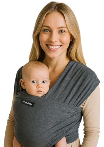 P' Bébé - Tragetuch für Babys, geeignet für Neugeborene von 3 bis 15 kg. Bequem, physiologisch und ergonomisch, flexibel und strapazierfähig, leicht zu binden. Leicht, freihändig, Größe: 5,3 x 0,58