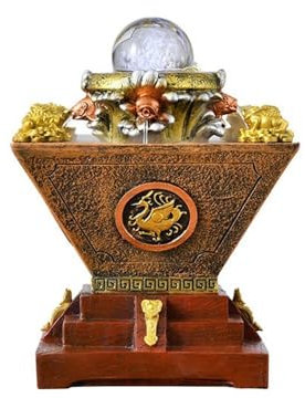 zhangrui1888 Tischbrunnen Büro Schatz Einladende Reichtum Brunnen Desktop Ornamente Innen Dekorationen Zen Wasser Spiele Wasserfall für den Innenbereich